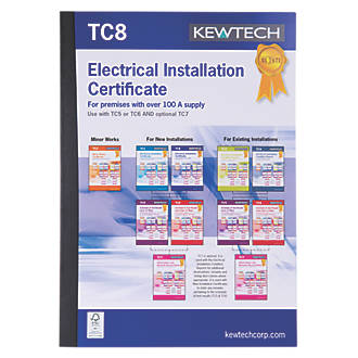 Kewtech TC8 New Electrical Installations Greater Than 100A Supply 7 Certificates