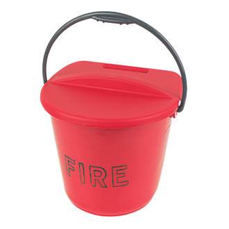 Plastic Plastic Fire Bucket & Lid 10Ltr