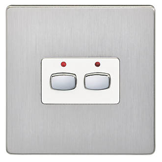 Energenie  2-Gang 2-Way 1A Smart On/Off Light Switch Brushed Steel