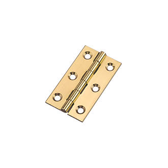 Polished Brass  Butt Hinges 52 x 19mm 2 Pack