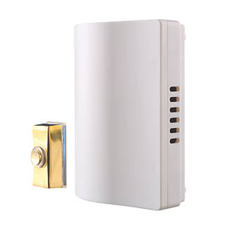 Byron 765S Wired Wall-Mounted Doorbell Kit with Bell Push Brass